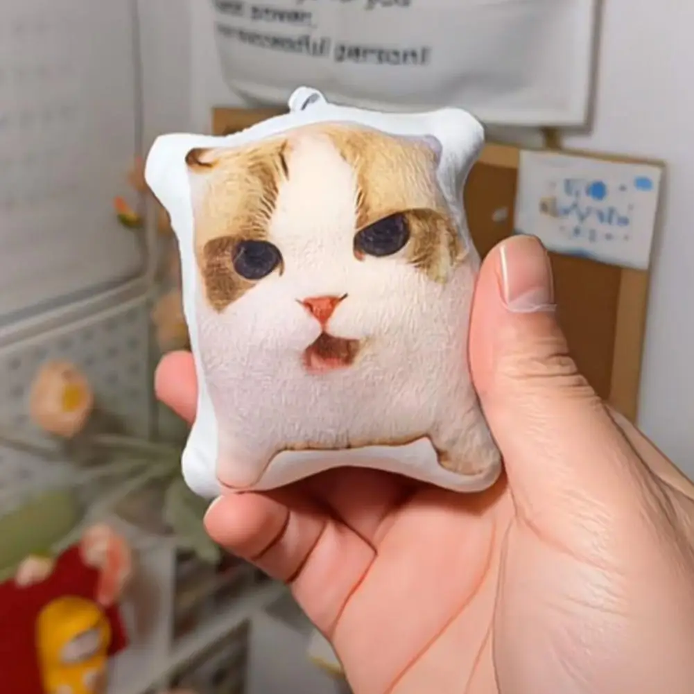 Tragbare sprechende Katze zum Zusammendrücken für die Tasche, Katzenstimmen-Schlüsselanhänger mit Sound, Dekompression, weicher Plüsch, realistischer Miau-Sound, Kinderspielzeug – Detail 9