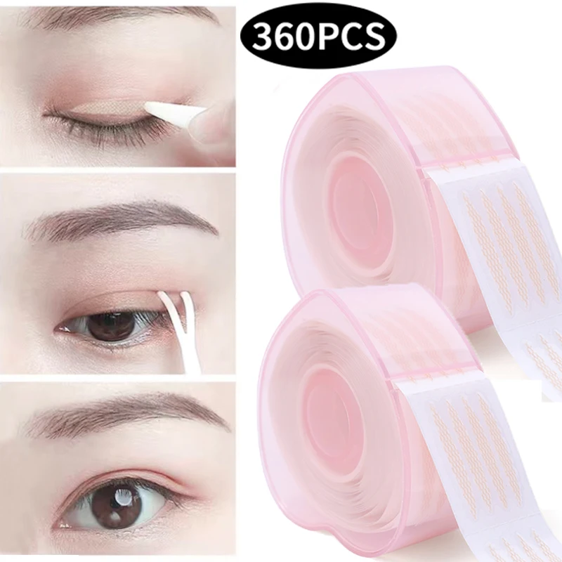 

360/600pcs Invisible Double Eyelid Patches Transparent Self Adhesive Mesh-Lace Eyelid Tape Sticker Natural Eye Tapes Makeup Tool