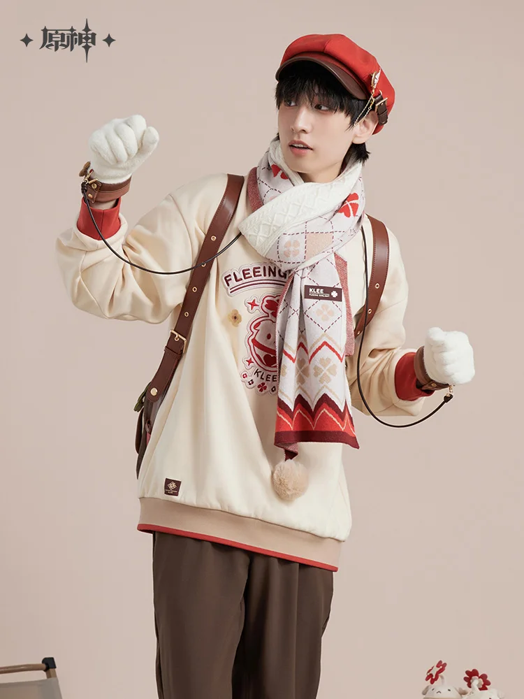 Offical MiHoYo Genshin Impact Klee Themes Impression Series Cosplay Scarf Gloves Winter Cute Warm Dress Up New Year Xmas Gift