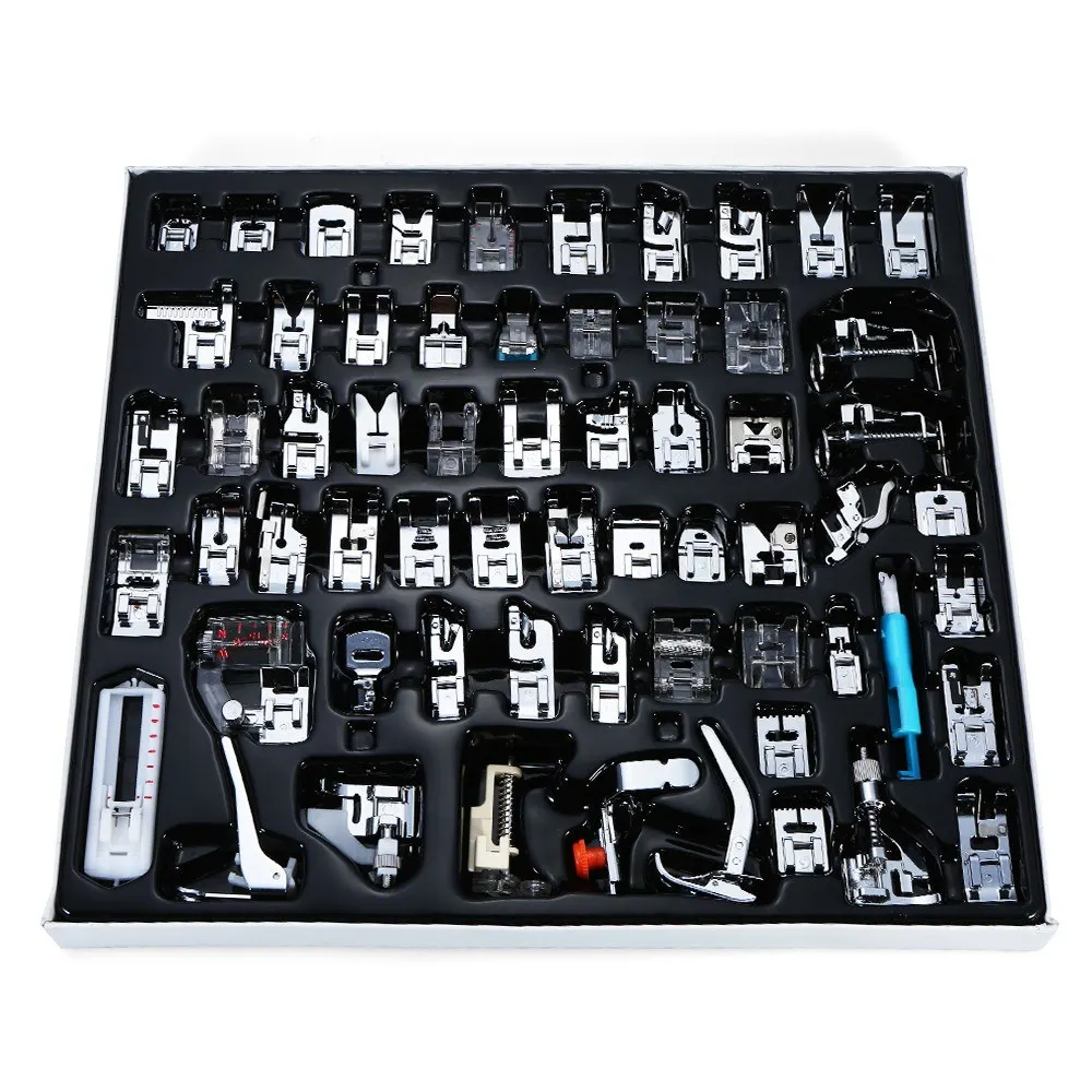 

62pcs Professional Domestic Sewing Machine Presser Foot Set Hem Foot Spare Parts Accessories for Brother Singer Feiyue Janome