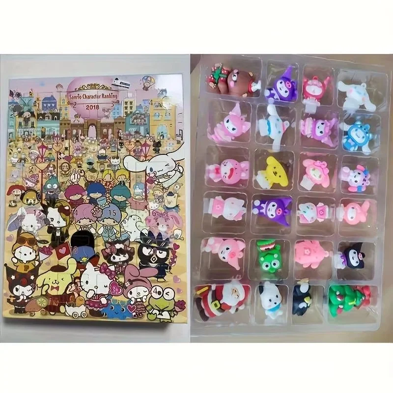Miniso Sanrio Christmas Advent Calendar Anime Figure Models Juguetes Advent Surprise Toys Children Navidad Gift