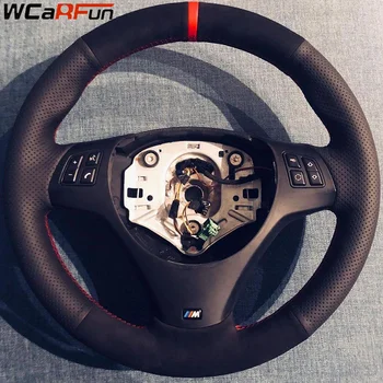 Volante per auto in pelle scamosciata Treccia Copertura personalizzata in pelle antiscivolo per BMW M Sport M3 E90 E91 E92 E93 E87 E81 E82 E88 X1 E84