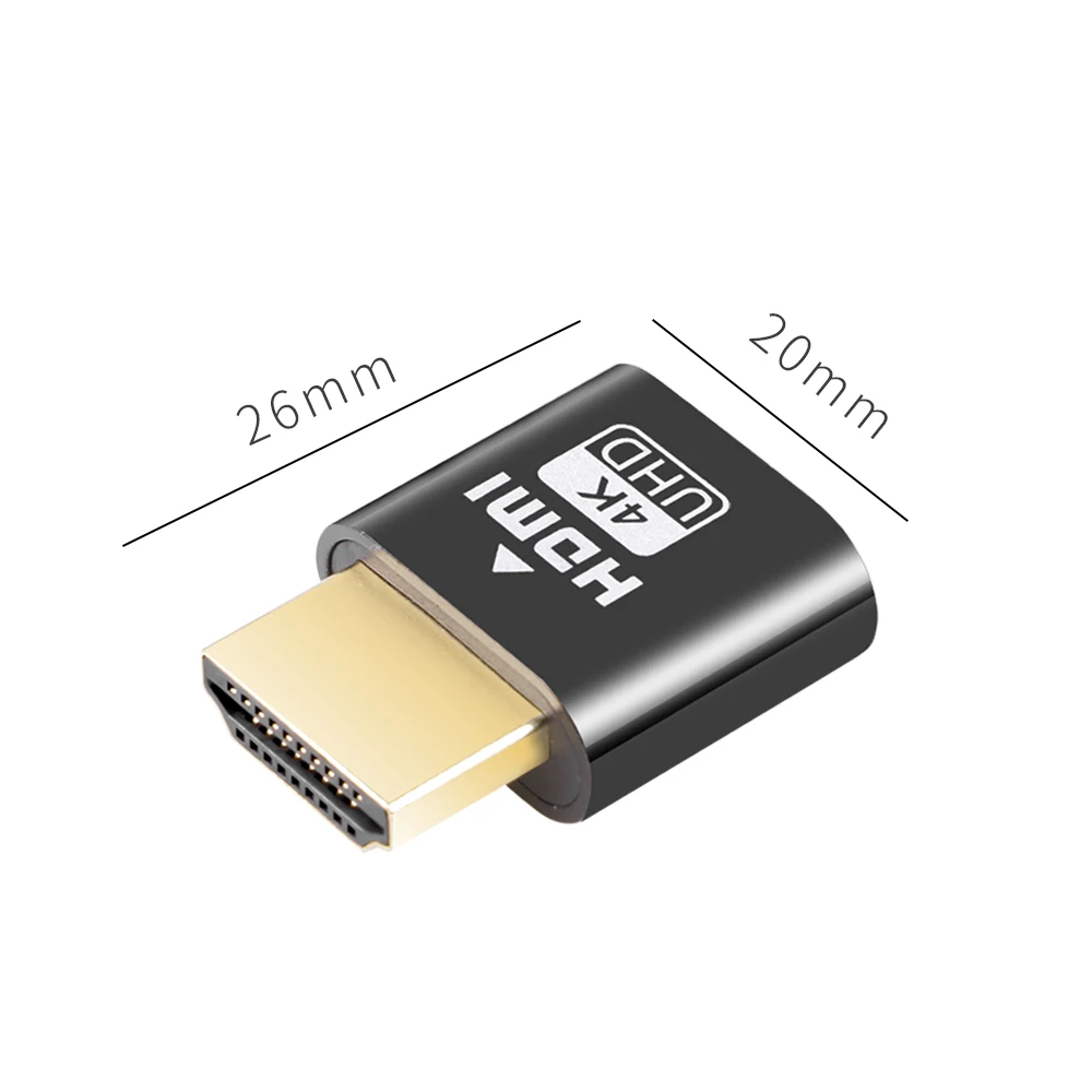 VGA Virtual Display Adapter 4K HDMI-compatible 1.4 DDC EDID Dummy Plug Headless Ghost Display Emulator Video Card Lock Plate Hdmi Cable Adapter Vga Cable Adapter Hdtv To Vga Converter Conversion Cable Adapter Usb Cable Adapter