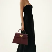 JW PEI Women's Handbag Elise Designer Fashion 2025 New Burgundy Handbag Large Square Crossbody Bag High-end Women's Bag 5