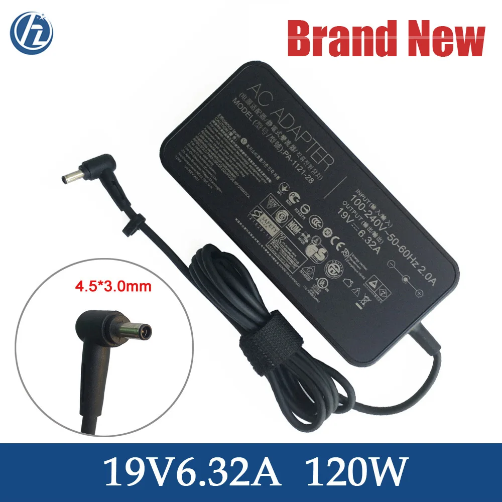 Ac Adapter 19V 6.32A 120W Laptop Charger for Asus FX570UD FX570U X570UD  X570U q536fd x570zd ux550ve g501vw ux501vw n501vw g501jw ux501jw nx500jk