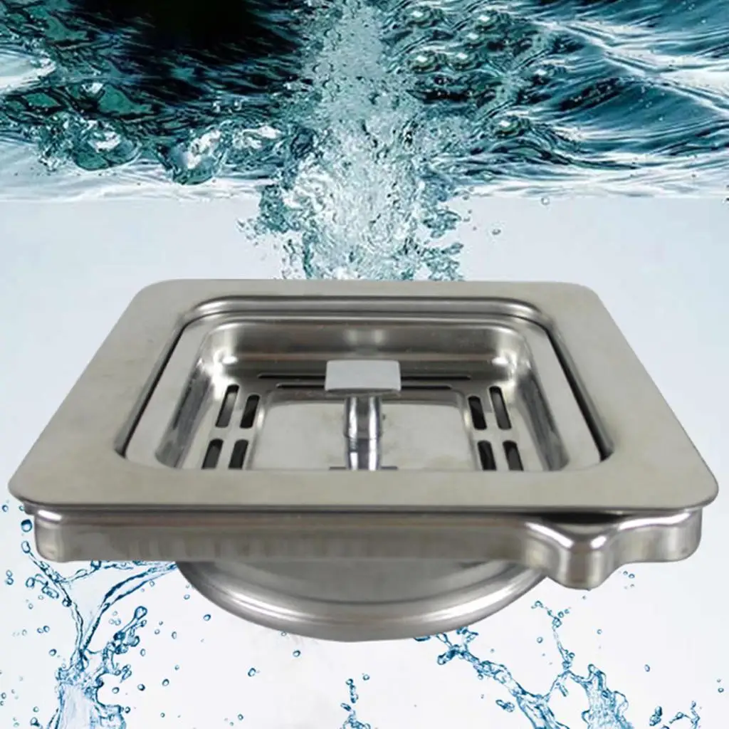 114x114mm Square Garbage Disposer Drain Basket Stainless Steel Kitchen Sink Strainer Adapter Sink Disposal Stopper
