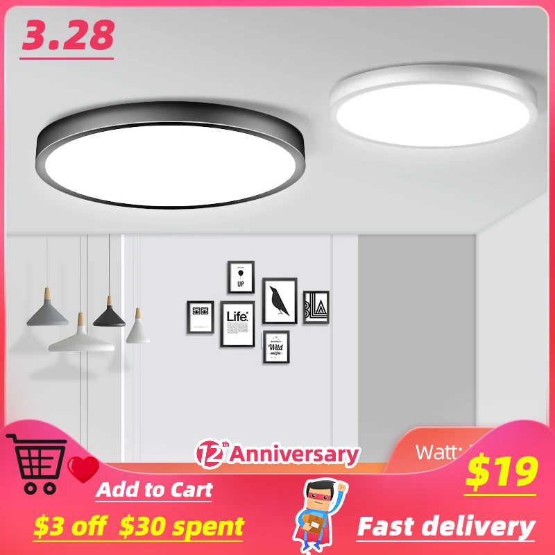 30/40/50cm Led Ceiling Light 220V Modern Lamp For Living Room 30W 50W 70W LED Panel Lights Bedroom Kitchen Bathroom | Освещение
