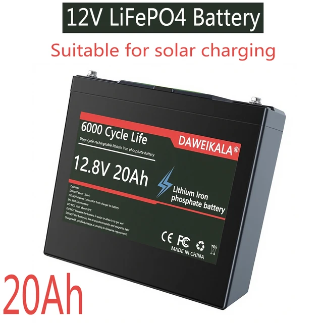 Nouveau 12V LiFePO4 batterie 6000 + DeepCycle batterie Rechargeable 20Ah avec 30A BMS pour énergie éolienne solaire e-moteur e-bike 1