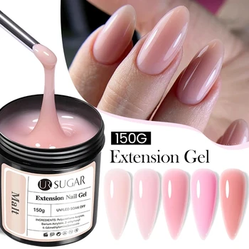 UR SUGAR 150g Gel gelatinoso Gel per estensioni delle unghie Bianco latte Nude Rosa Costruzione veloce Gel UV per unghie Gels duri Gel da costruzione autolivellante 1