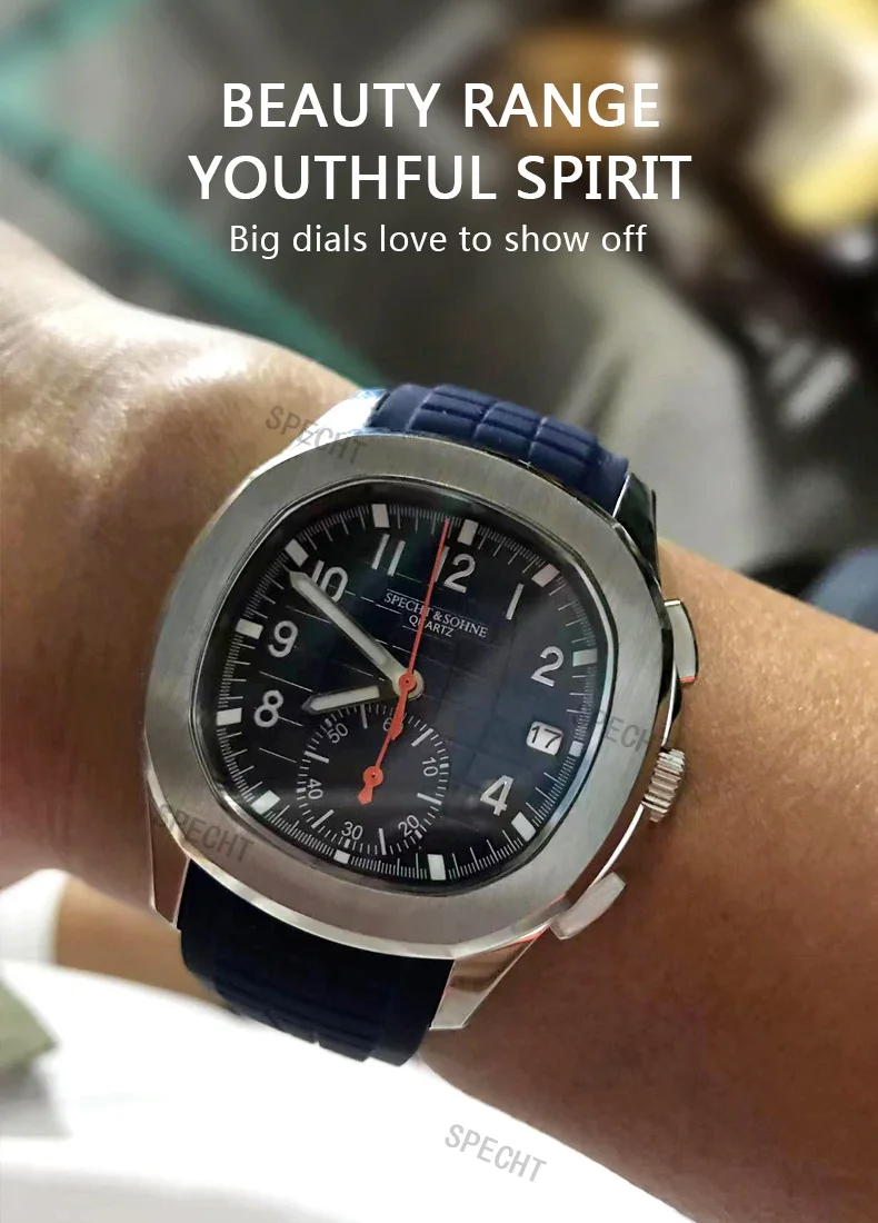 新品 SPECHT & 速く SOHNE スポーツウォッチ ネイビー 日本製クォーツ