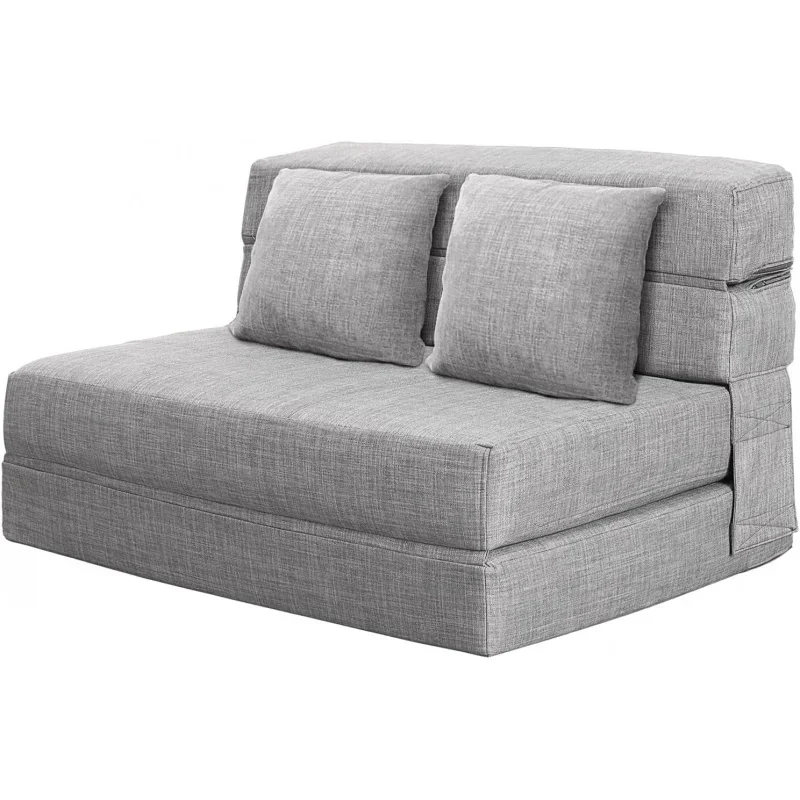

Складной диван-кровать ANONER, 60 дюймов, с 2 подушками, пена с эффектом памяти, моющийся чехол, цвет серый