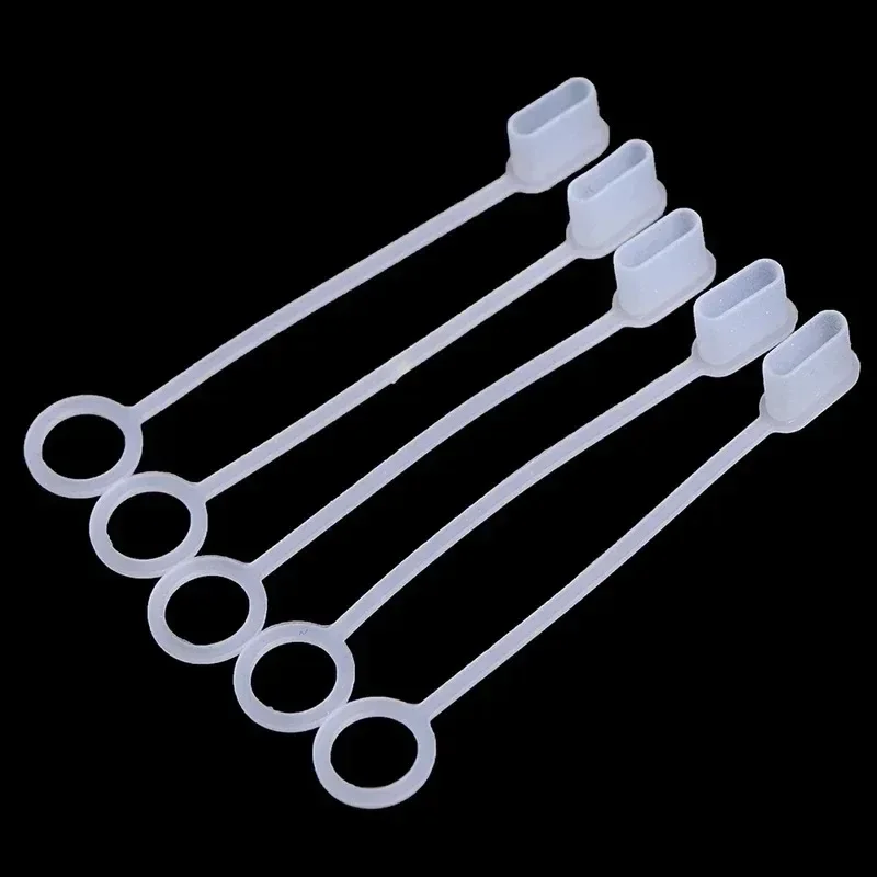 Type C Port Clear Dust Plug Cover with Anti-Lost Rope - Universal Protector Caps