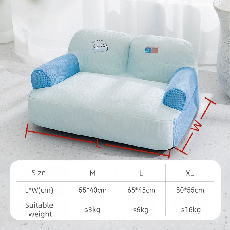 Pet Cooling Bed for Dogs Cats Ice Silk Dog Cooling Sofa Summer Dog Beds Cat Bed Washable