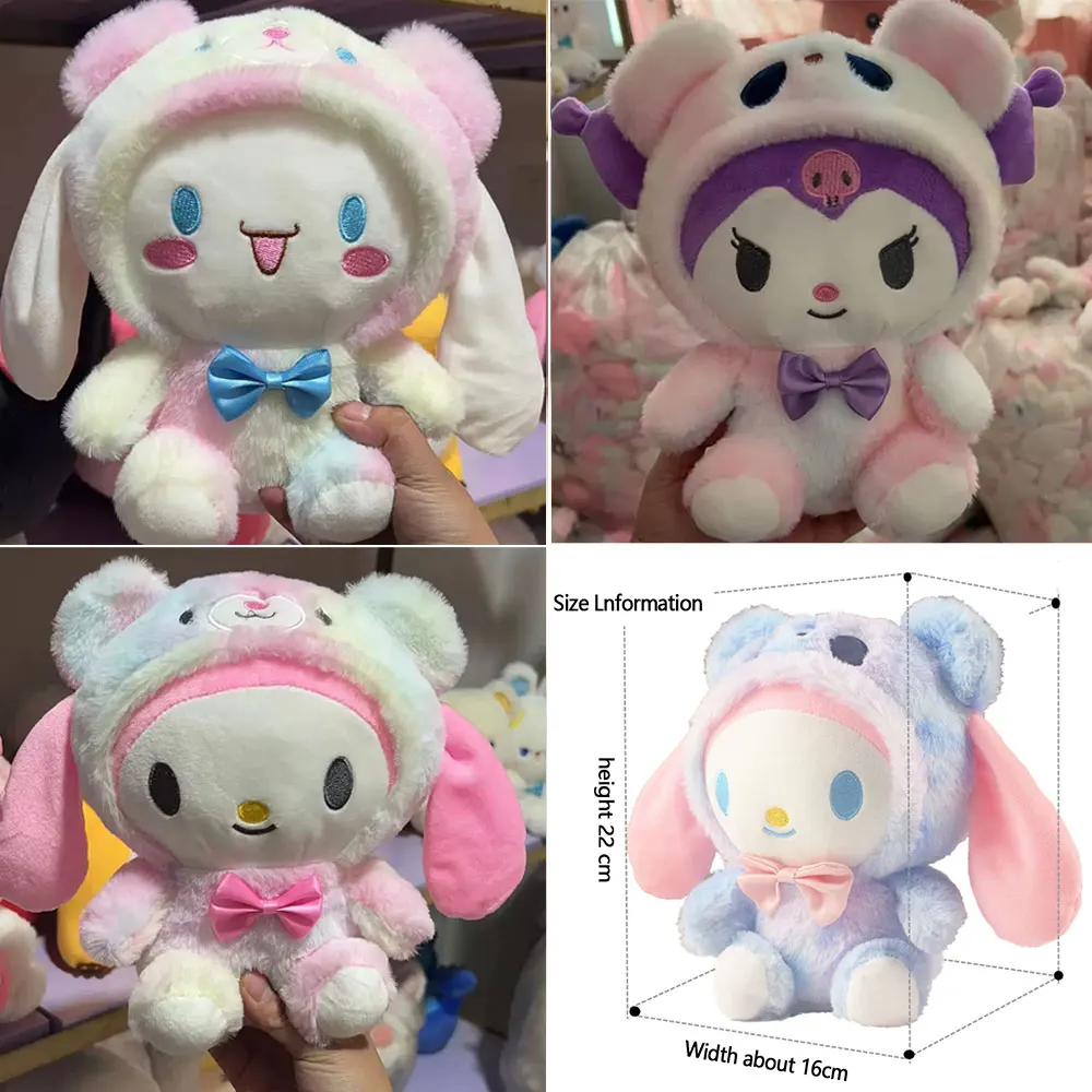 20CM Japanese Anime Sanrio Plush Toys Lovely Mymelody Kuromi Cinnamorol Soft Stuffed Doll Plushie Pillow Baby Christmas Gift