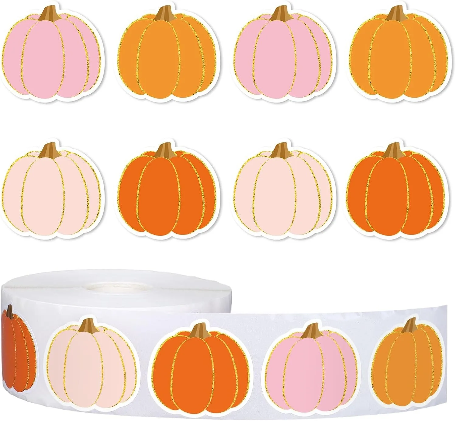 100–500 Stück Halloween-Aufkleber, handgefertigte Kürbis-Etiketten, Halloween-Geschenk-Dekor-Aufkleber, Schreibwaren-Aufkleber