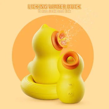 Dibe duck Vibrating tongue lick vagina vibrator Sucker Silicone Breast Sucking sex Toys machine for woman adult erotic Products 1