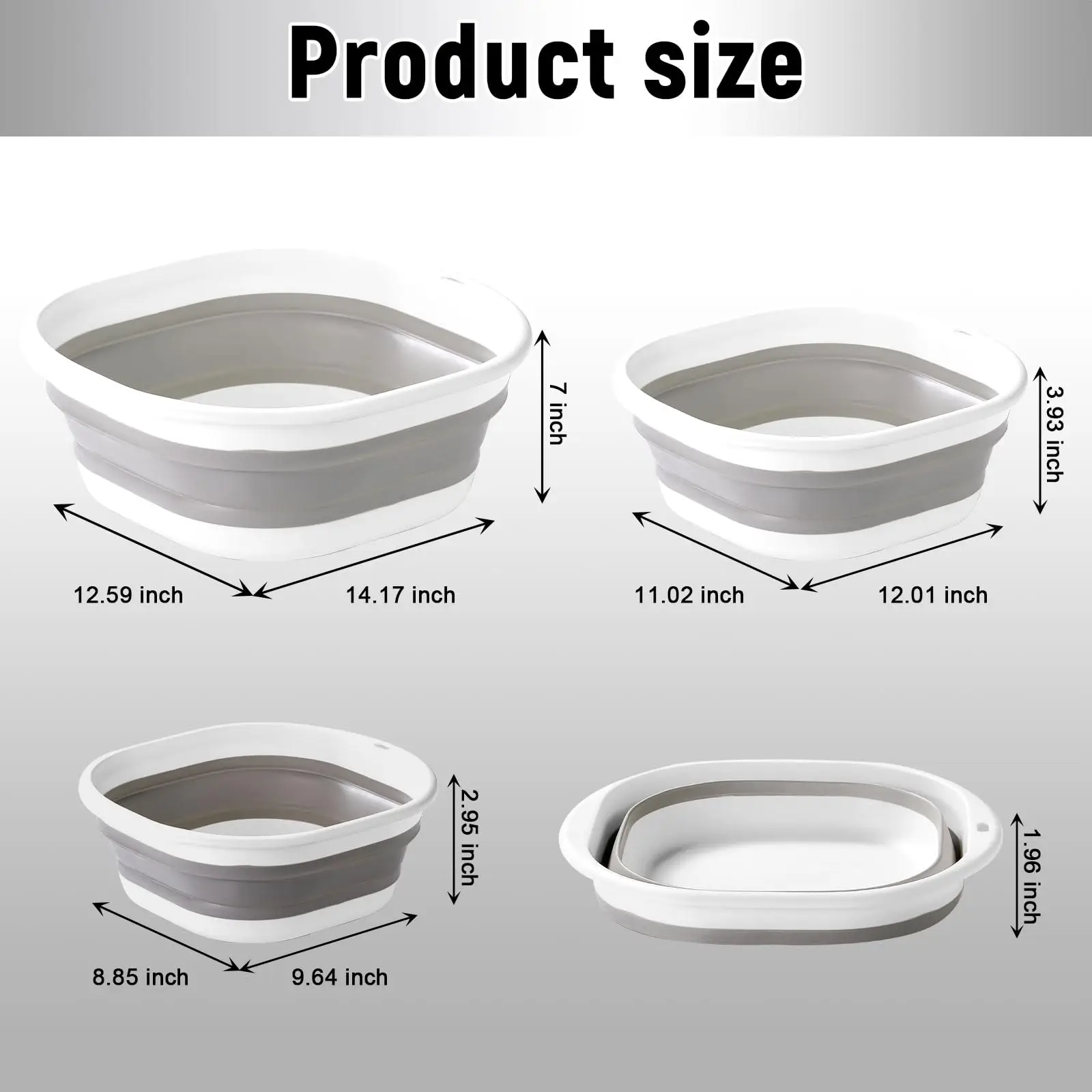 Folding Wash Basin Bathroom Bucket Container Portable Fruit Basin Collapsible Silicone Washtub Baby Washbasin Travel folding wash basin collapsible wash basin foldable wash basin