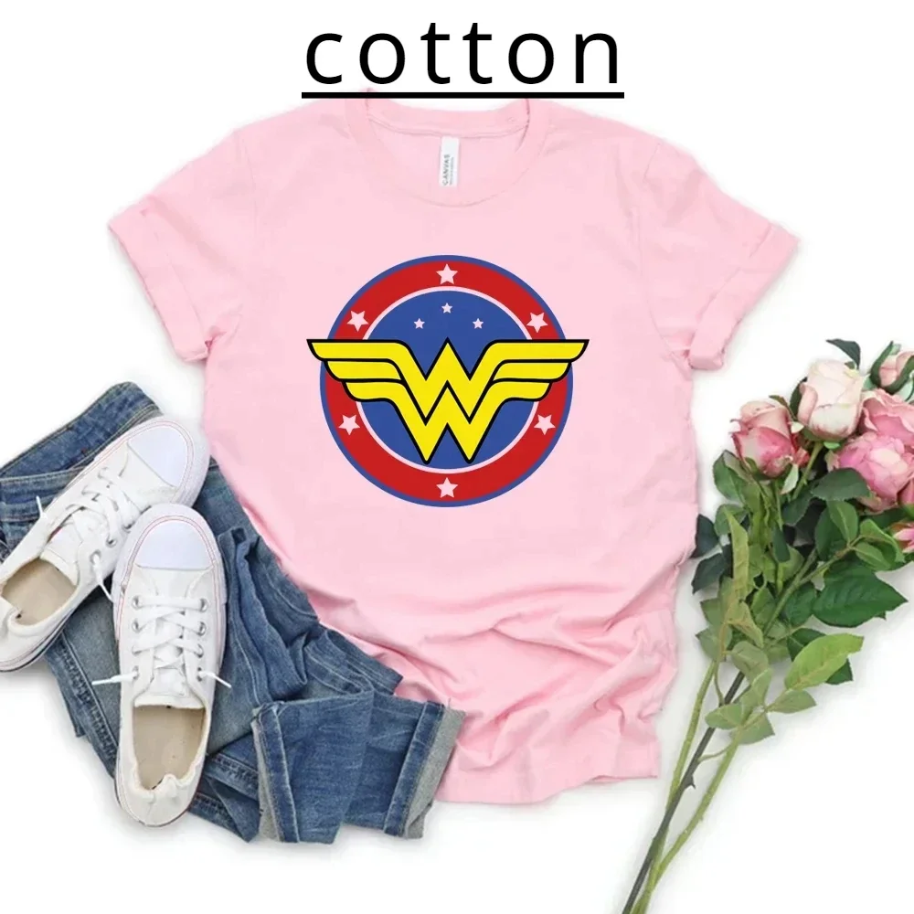 Children Cotton T-Shirt Girl Power Tshirt Superhero Baby Tee Graphic Top Summer Short Sleeve Boy Girl Tshirt Kids Clothes 4