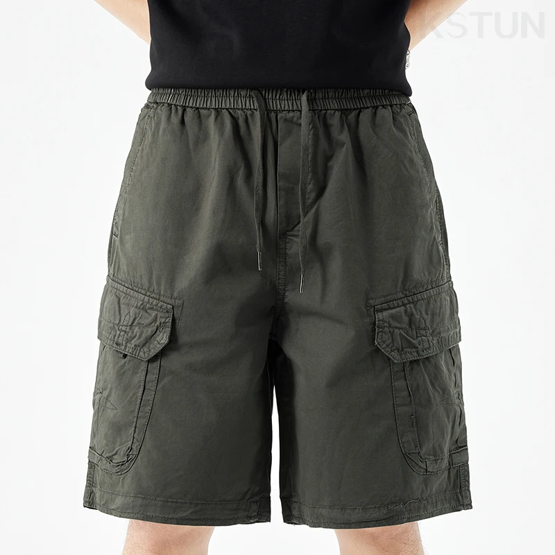 Men's Casual Cargo Shorts Man Overalls Beach Sports Loose Fit Outdoor High Street Male Short Pants