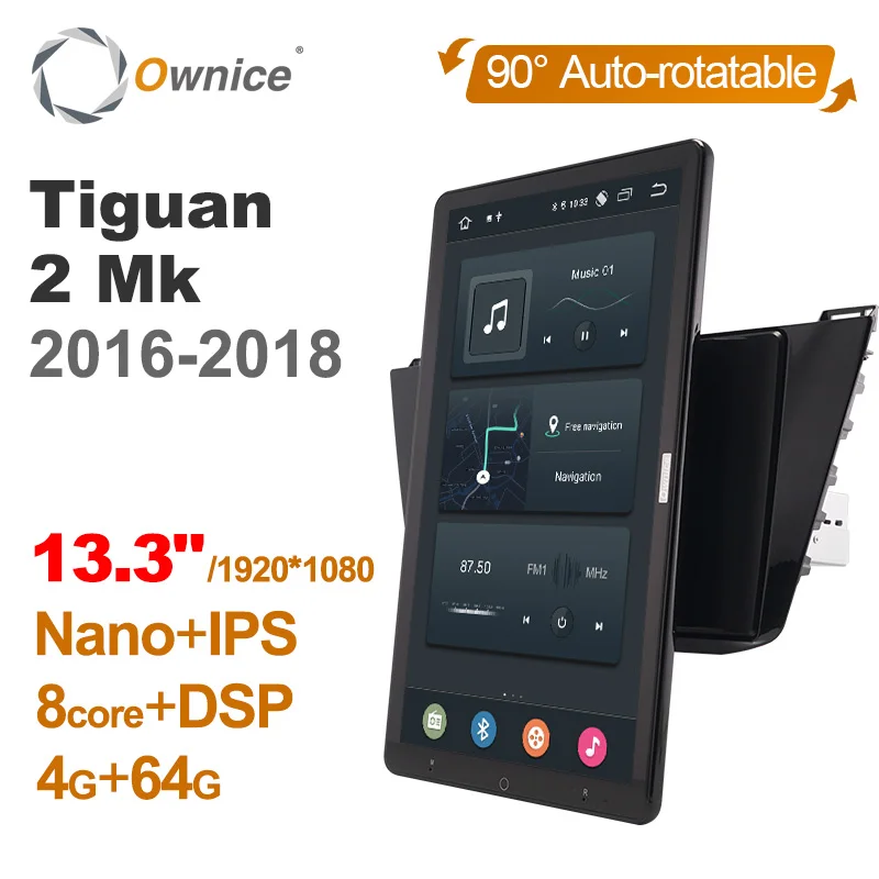

Tesla style PX6 13,3 "Android 10 автомобильный DVD плеер Авто Радио HDMI GPS навигация RDS радио для Volkswagen VW Tiguan 2 Mk 2016-2018