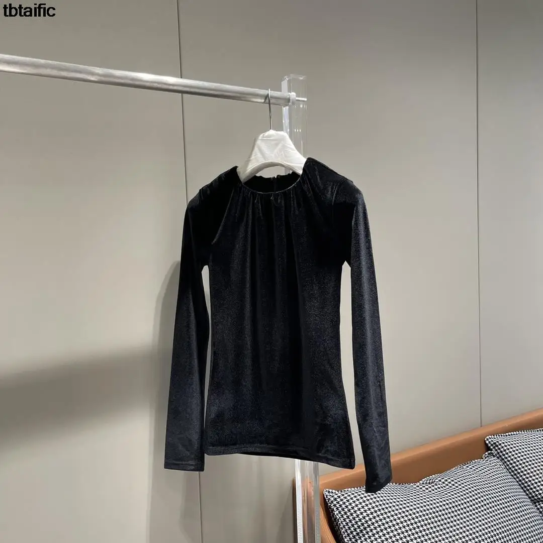 

high quality black 2024 new spring autumn long sleeve tops blouse elegant casual women clothing