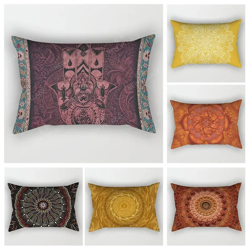 

Скандинавский осенний домашний декор 30*50, наволочка для диванной подушки в стиле бохо, искусственная Обложка 30x50 см, 40x60 50x7 0, винтажная Марокканская Мандала