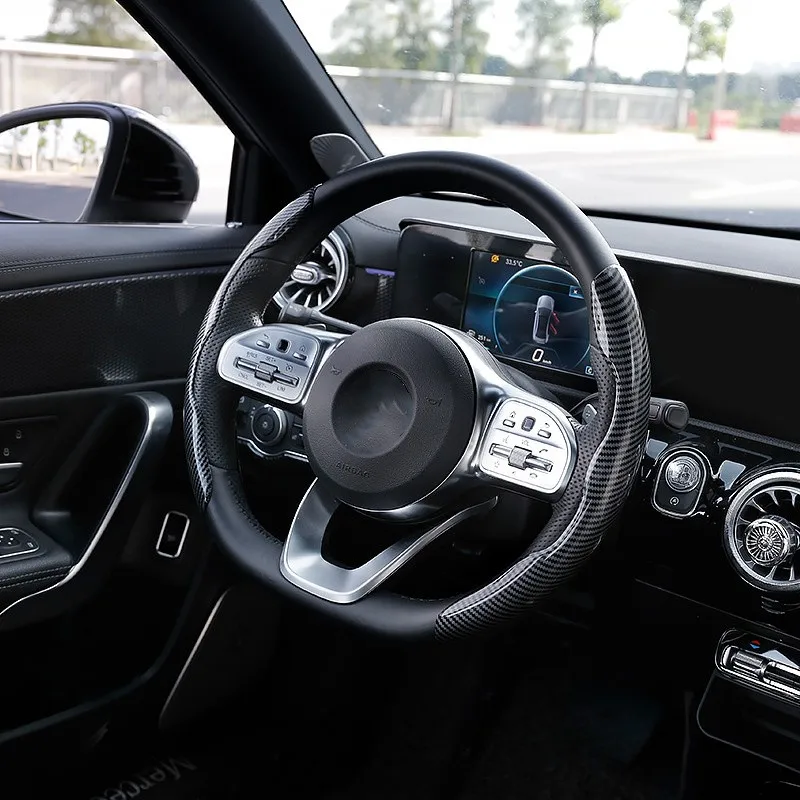 Acheter Housse universelle de volant de voiture 38cm, antidérapante, en  Fiber de carbone ABS, accessoires de pièces intérieures de style