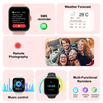Smart watch with SMS for Android/iPhone, fitness tracking watch, sports mode, pedometer, distance 4