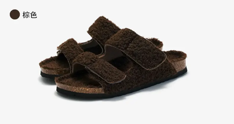 Shevalues Winter Flauschige Damen-Hausschuhe, neue Indoor-Slides, flacher Boden, Freizeit-Slides, pelzige, warme, gemütliche Hausschuhe mit Fußgewölbeunterstützung – Detail 12