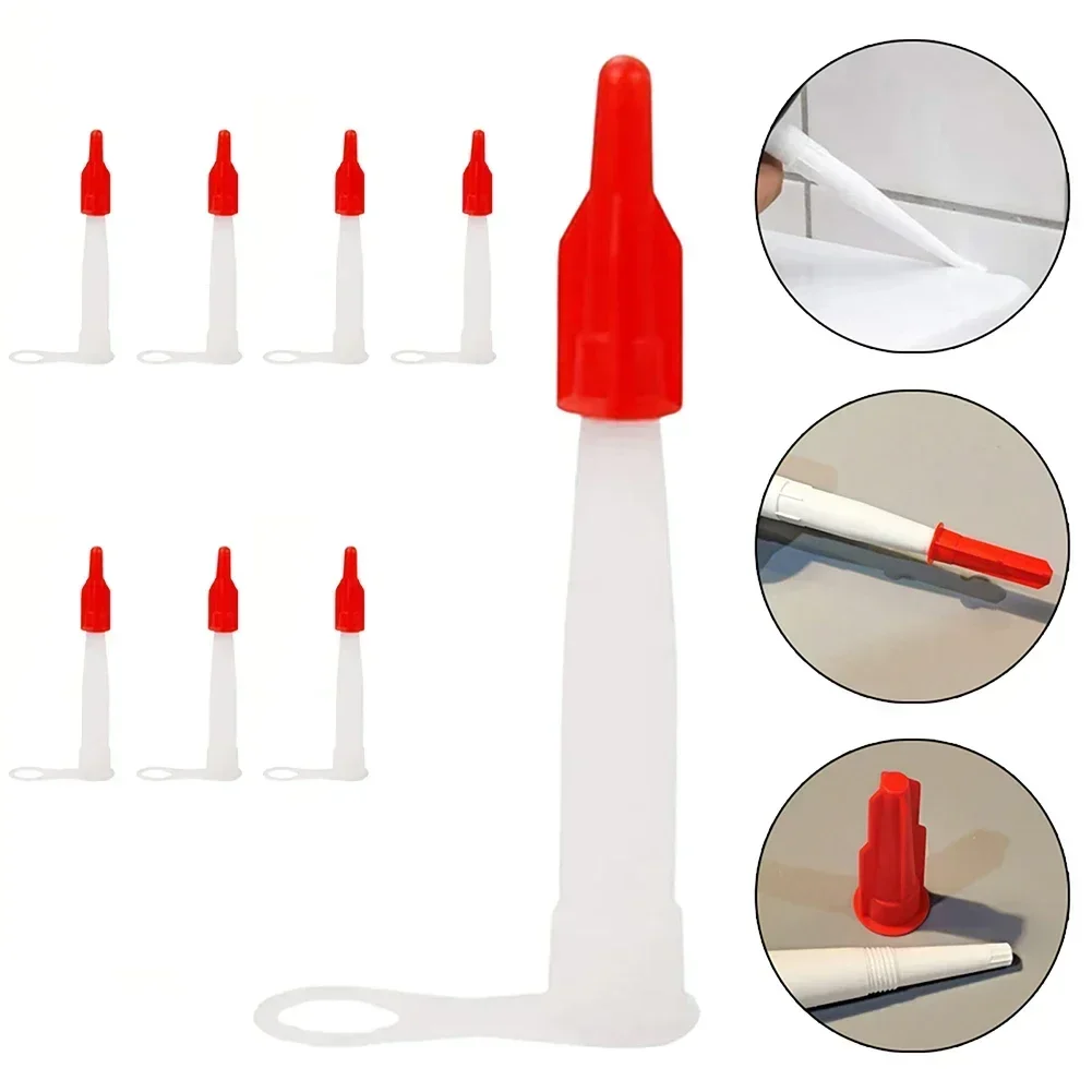 Silicone Caulking Tube Nozzle Cap Cartridge Spare Silicone Sealant Caulking Nozzles Cap Replacement Tips Construction Tools 3