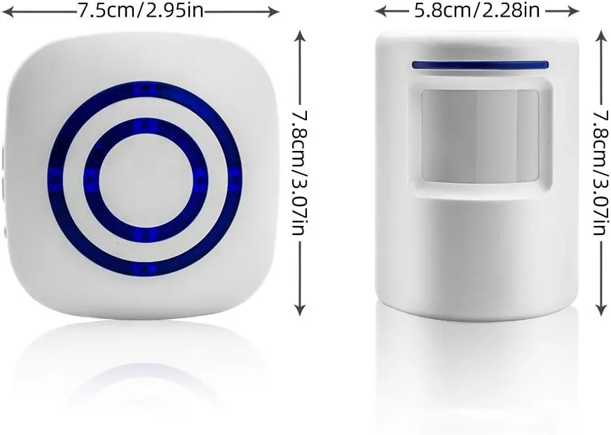Wireless doorbell motion alarm system PIR motion sensor detector plug-in receiver