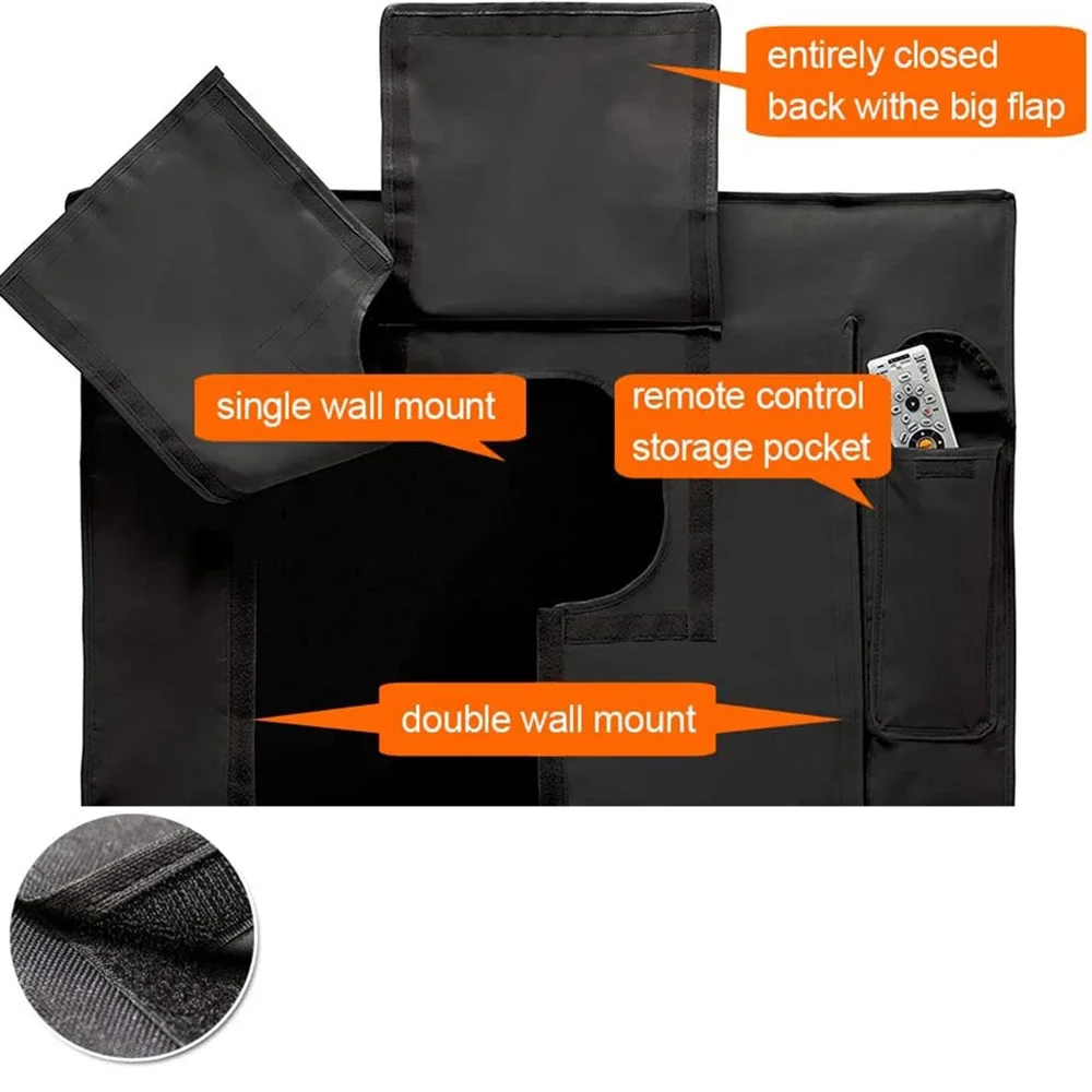 Outdoor TV Covers 22'' To 70'' 60'' With Bottom Cover Weatherproof Television Case