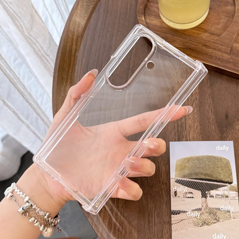 Crystal Clear Shockproof Slim Hinge Protector Case - Transparent Acrylic Cover