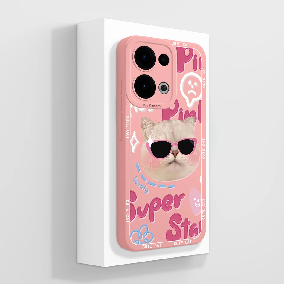 Cute Cat Panda Soft Liquid Silicone Phone Case - Full Coverage Anti-Drop Back Cover