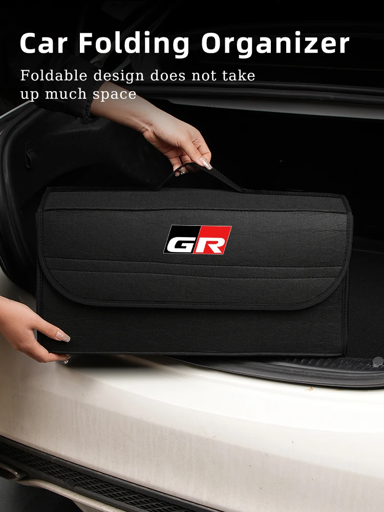 Auto Stamm Lagerung Tasche Filz Verstauen Box Werkzeuge Organizer Zubehör Für Toyota Corolla Yaris Aygo Prius CHR Camry Auris Avensis – Detail 1