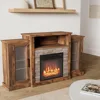 Electric Fireplace TV Stand for TVs Up to 65 Inches, 18-inch Fireplace Insert with APP Control, Remote Control, 16 Color Lights 2
