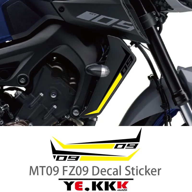 For YAMAHA MT09 MT-09 Fairing Sticker Decals Hollow Reflective Radiator Rad Guard Decal Sticker Multiple Colours Available
