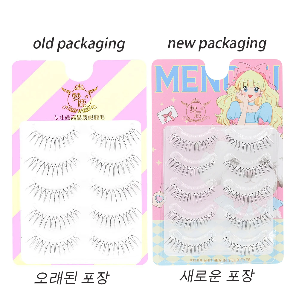 Description Picture 2 of itemDream Deer 5 Pairs False Eyelashes A Type Eyelashes Upgraded Lash V-shaped 0.14mm Transparent Stem Soft Natural Eye Lashes Mink