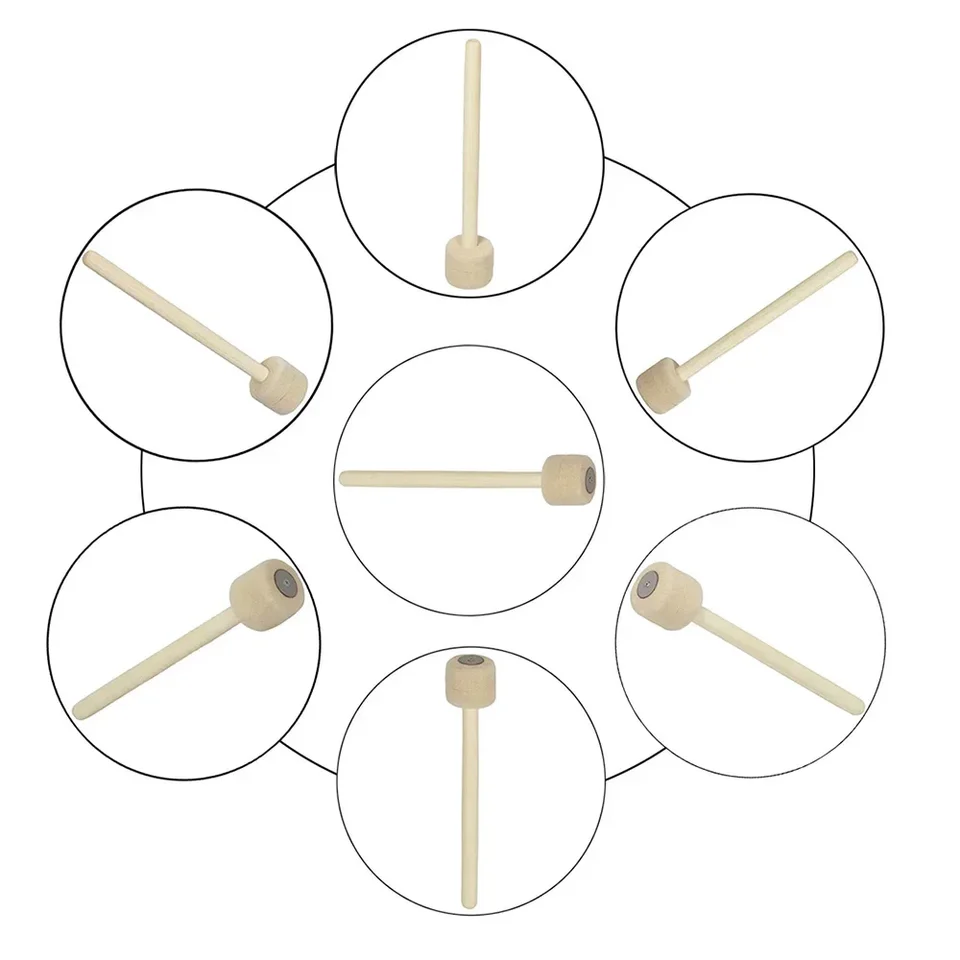 Bacchette Per Batteria In Feltro Di Lana - 2 Martelli Con Manico In Legno, Per Percussioni - Foto 10