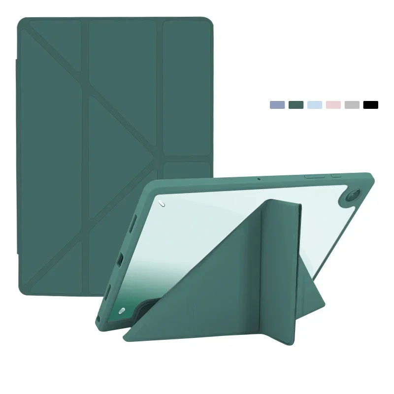 Clear Shockproof Stand Leather Tablet Case Cover - Hard Transparent Design