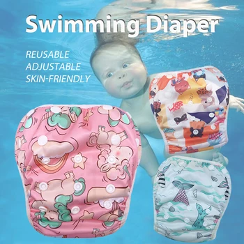 1pc Reusable Baby Swim Diaper - Washable, Adjustable Swim Nappy for Boys & Girls, Ideal for Swimming Lessons & Beach Pool Time
