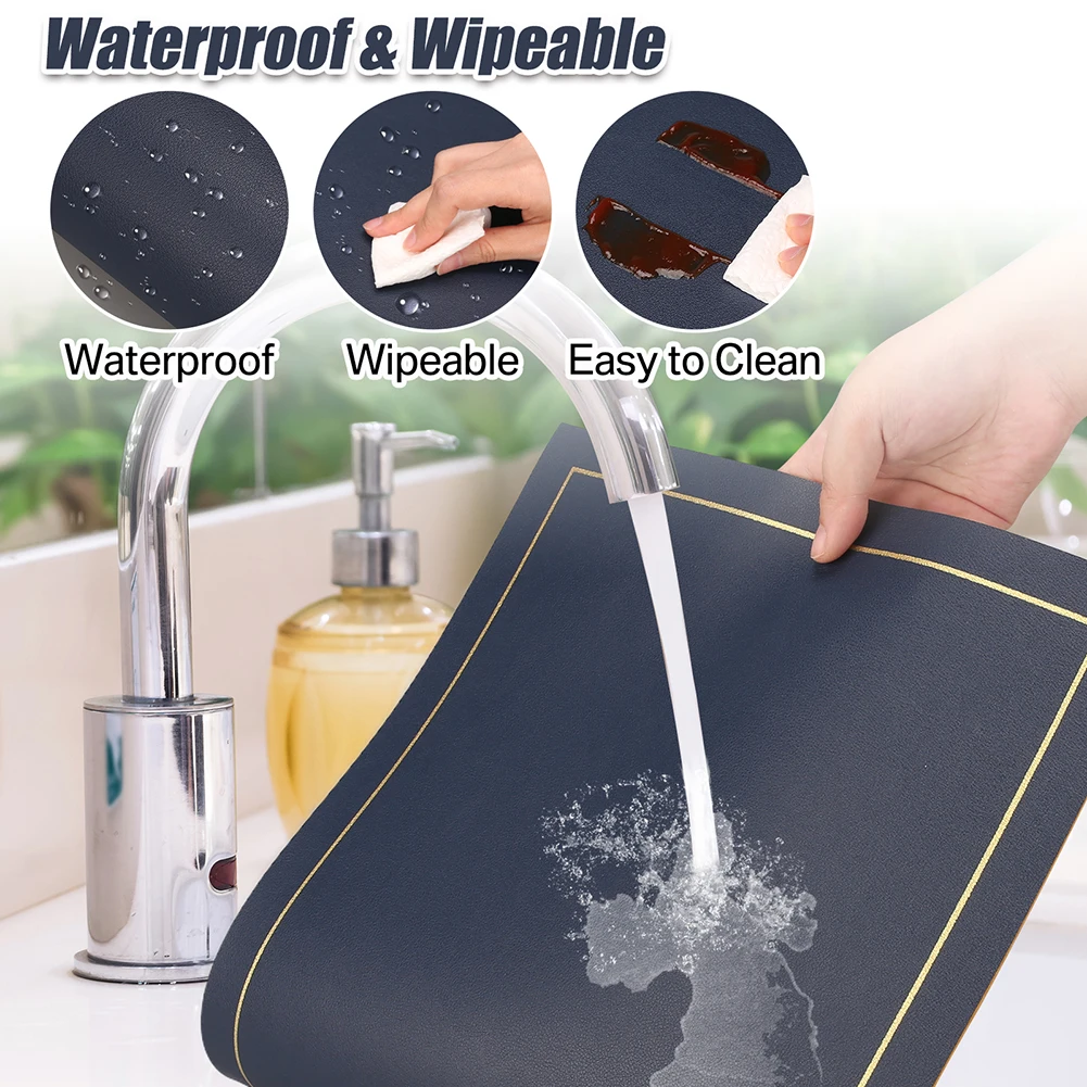 Faux Leather Placemats and Coaster Sets of 4 Dual-Sided PU Table Mat Hot Resistant Place Mats for Dining Table Christmas Décor: 3 - 5 Days Free Delivery Only UK