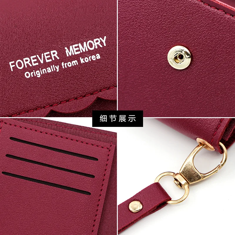 New Women's Wallet, Simple  Version Girls' Short Wallet, Women PU Triple-fold  Clutch Card Bag, Coin Purse
