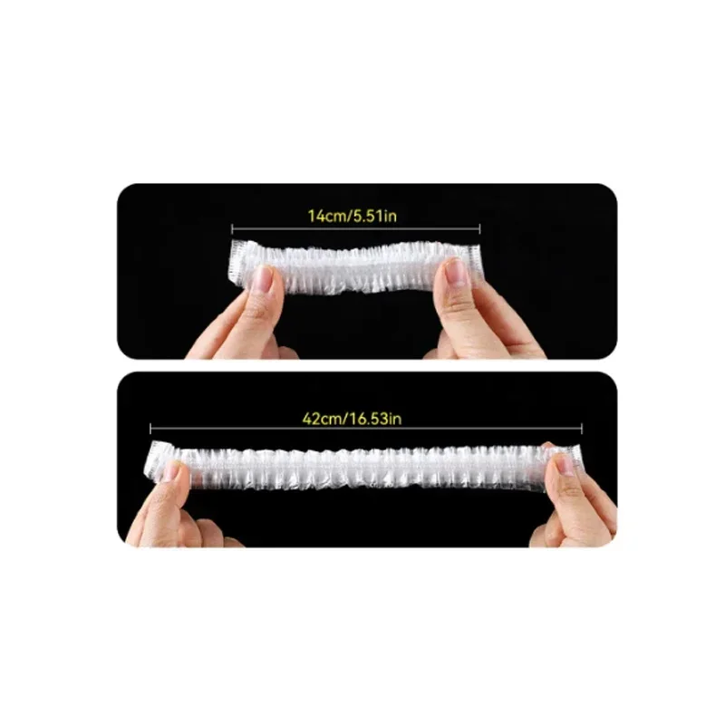 100/50pcs Disposable Shower Caps Plastic Waterproof Headgear Pink Spa Salon Hotel Hair Dye Women Elastic hair Cap Bathroom