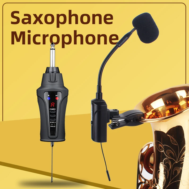 ST-5 Sax Microphone Wireless Instrument UHF Mic Receiver & Transmitter System for Saxophone French Horn Trumpet Trumbone best usb microphone