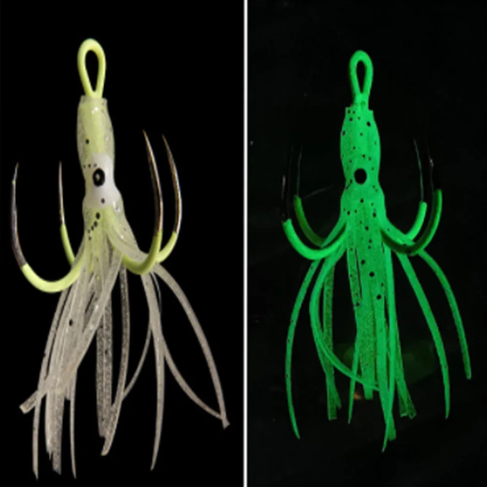 Soft Rubber Squids/Octopus Skirt Glow / Luminous Octopus Fishing