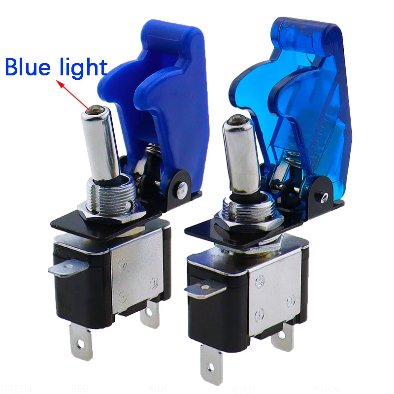 Auto Car Boat Truck Illuminated Led Toggle Switch Safety Aircraft Flip Up Cover Guard Red Blue Green Yellow White 12V20A