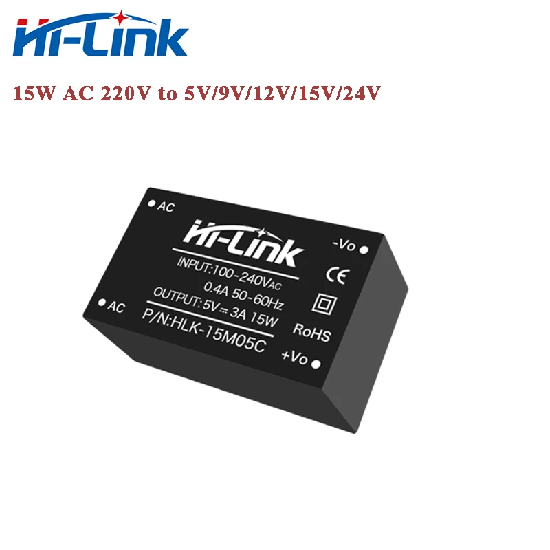 HLK-15M12C certyfikat CE Hi-Link oryginalny 15W 12V 1250mA AC DC moduł zasilania 85-265Vac