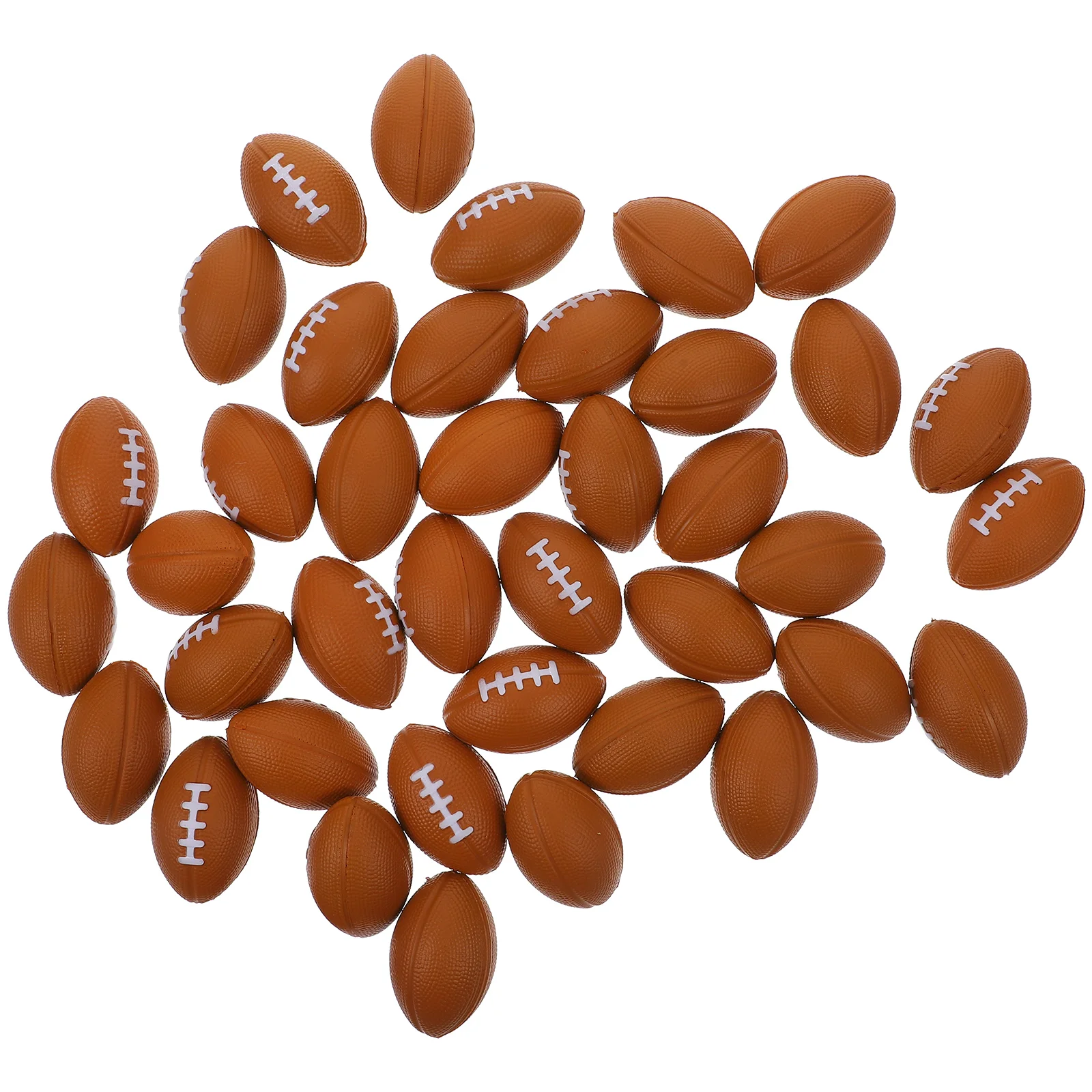 

40 Pcs Mini Footballs Bulk Party Squeeze Toys Rugby College Decorations Stretchy Eva Foam for Anxiety Stress Kids