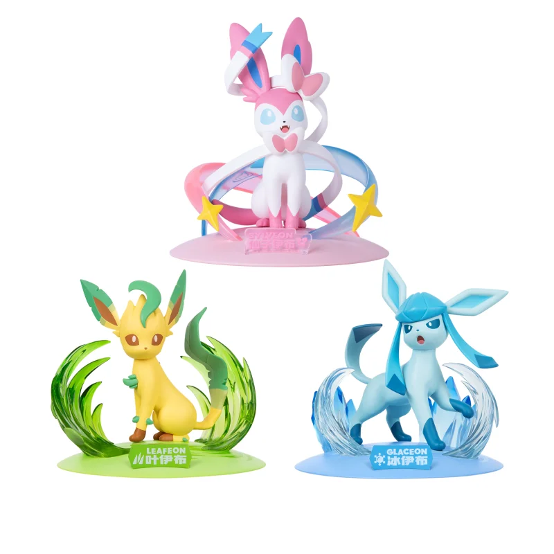Figurine Pokémon Gashapon Zukan – Phyllali & Givrali (Leafeon & Glaceon) – B-12